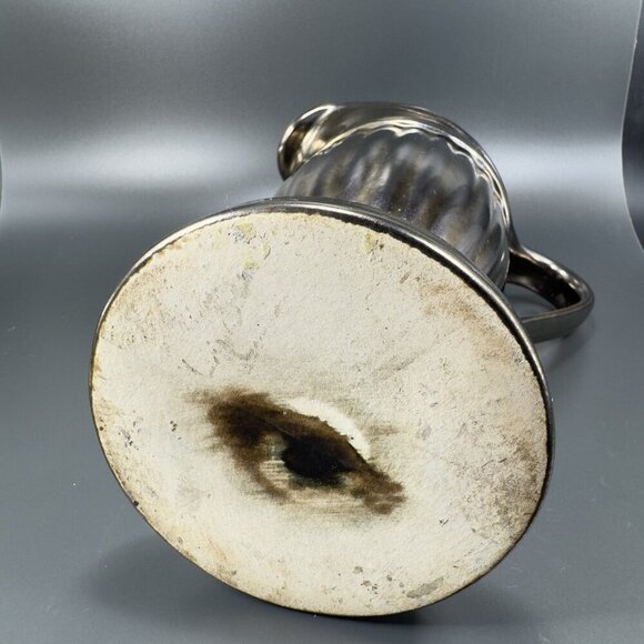 Haeger Art Pottery Bronzed Metallic Glaze Urn Pitcher Footed Vase Vintage - Picture 2 of 16